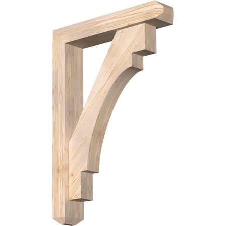 Ekena Millwork Merced Craftsman Smooth Bracket w/ Offset Brace, Douglas Fir, 5 1/2"W x 28"D x 40"H BKT0604X28X40MRC04SDF